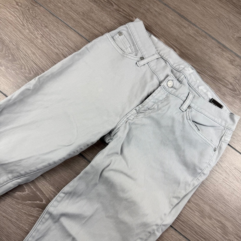 7 For All Mankind Womens Gwenevere Skinny Jeans Light Gray 28